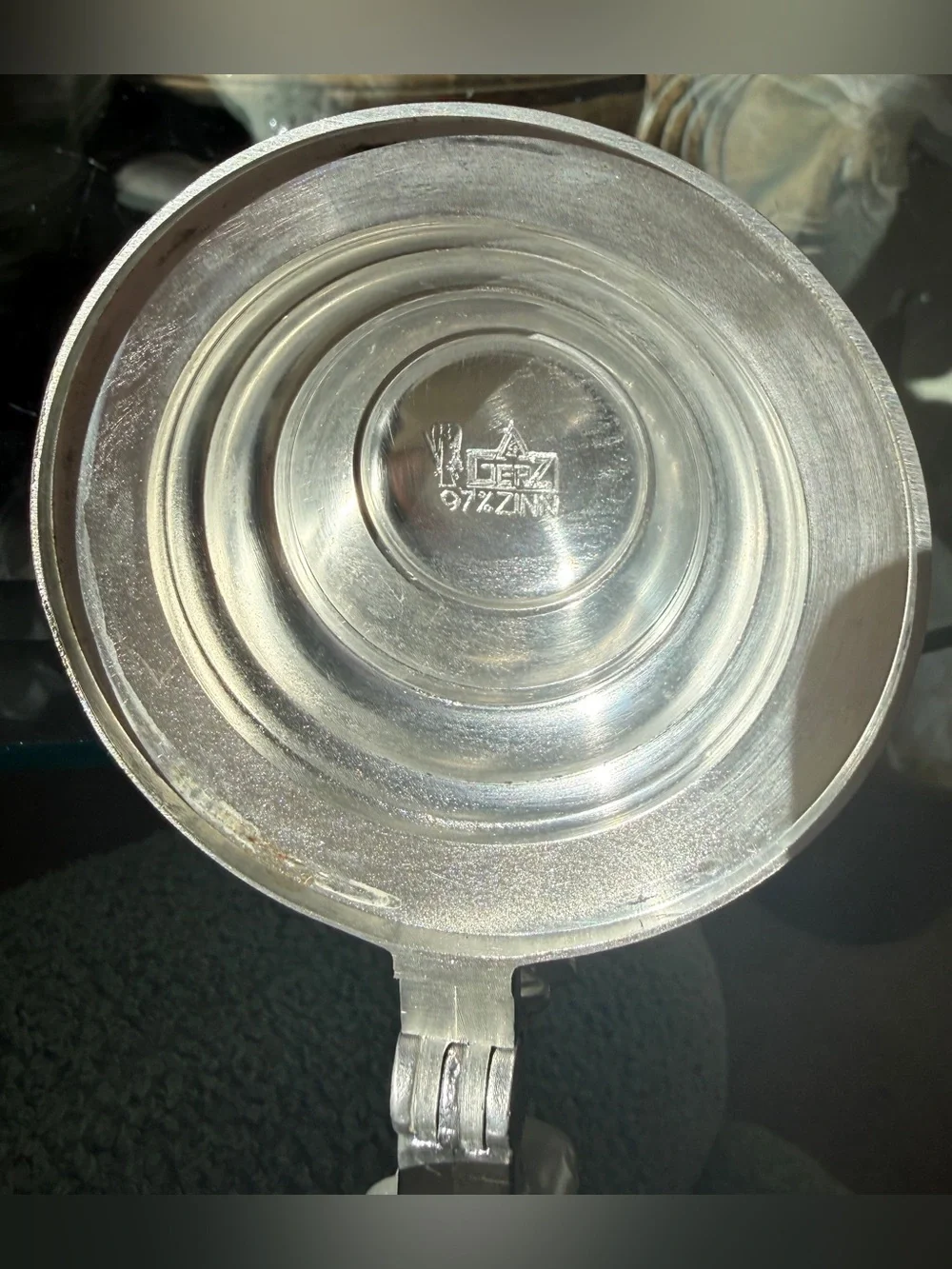 Vintage Schohaus Pewter Goblets Set of 2 Bolivia Inca Andean Design 4.5”